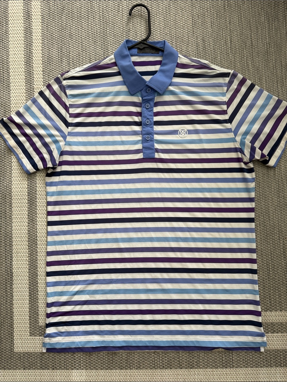 G/FORE Men's Striped Polo in Blue, Navy & Purple